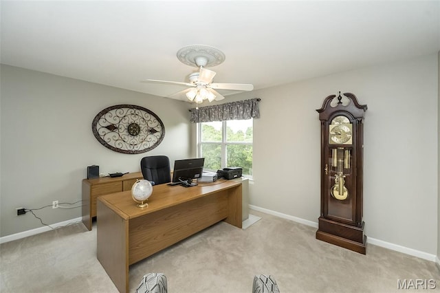 7202 Geneva Manor Ct, Oakville Township, MO 63129 - office space with a ceiling fan and light colored carpet