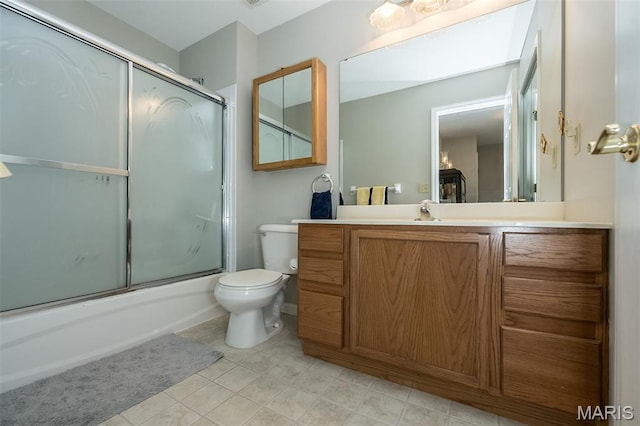7202 Geneva Manor Ct, Oakville Township, MO 63129 - bathroom with shower / bath combination with glass door, vanity, and tile patterned floors