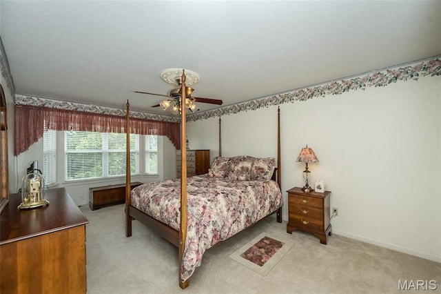 7202 Geneva Manor Ct, Oakville Township, MO 63129 - bedroom with light carpet and a ceiling fan