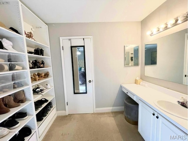 325 Fox Village Ct, Ballwin, MO 63021 - bathroom with vanity and baseboards
