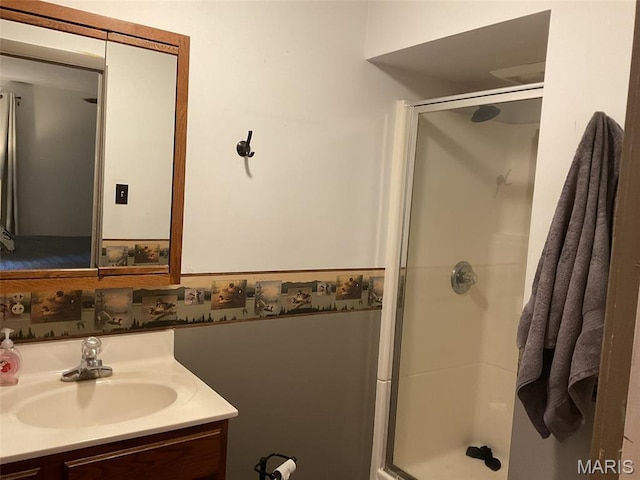 4303 State Route 160, Highland, IL 62249 - full bathroom featuring vanity and a stall shower