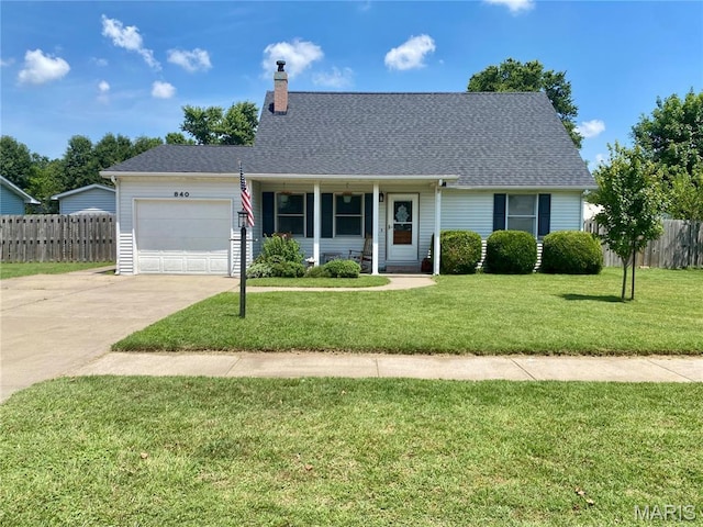 840 Delta Pine Ln, Sikeston, MO 63801 - view of front of home with a garage, driveway, a chimney, and roof with shingles