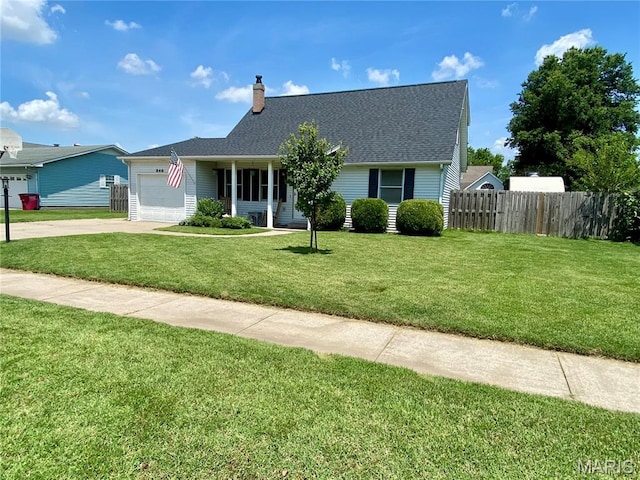 840 Delta Pine Ln, Sikeston, MO 63801 - view of front of property with driveway, a garage, a chimney, and roof with shingles