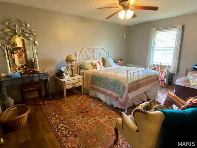 840 Delta Pine Ln, Sikeston, MO 63801 - bedroom featuring wood finished floors and a ceiling fan