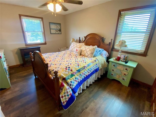 840 Delta Pine Ln, Sikeston, MO 63801 - bedroom with wood finished floors, multiple windows, and a ceiling fan