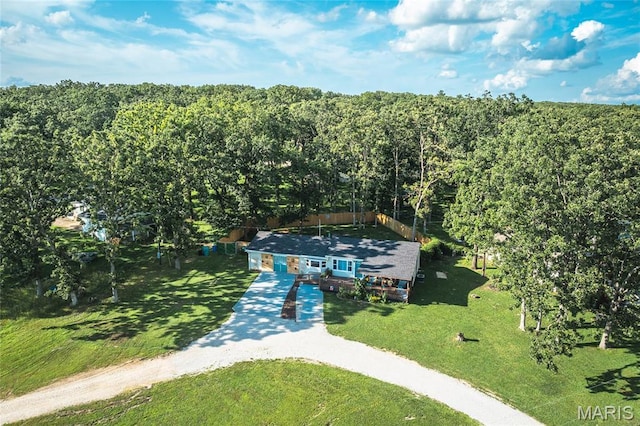 77 Indian Hills Dr, Cuba, MO 65453 - aerial view of property and surrounding area with a heavily wooded area