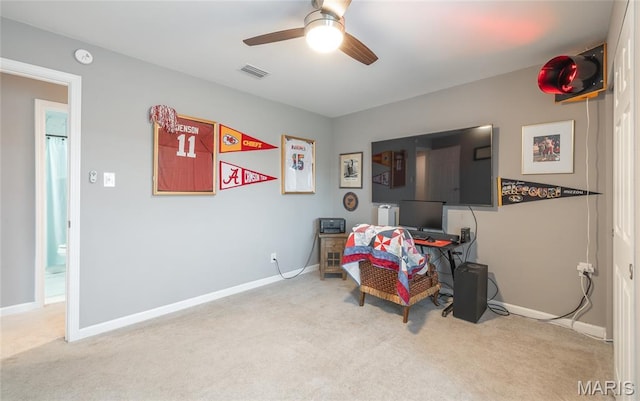 77 Indian Hills Dr, Cuba, MO 65453 - recreation room with carpet flooring and ceiling fan