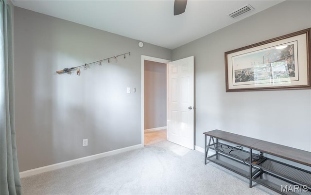 77 Indian Hills Dr, Cuba, MO 65453 - living area featuring ceiling fan and carpet flooring