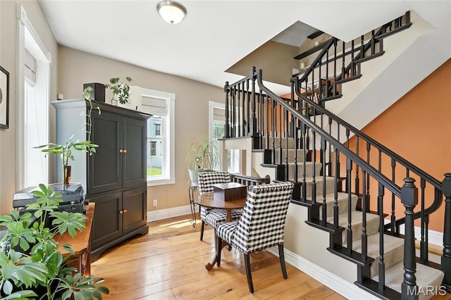 2812 Indiana Ave, Saint Louis, MO 63118 - entryway with light wood-style flooring and stairway