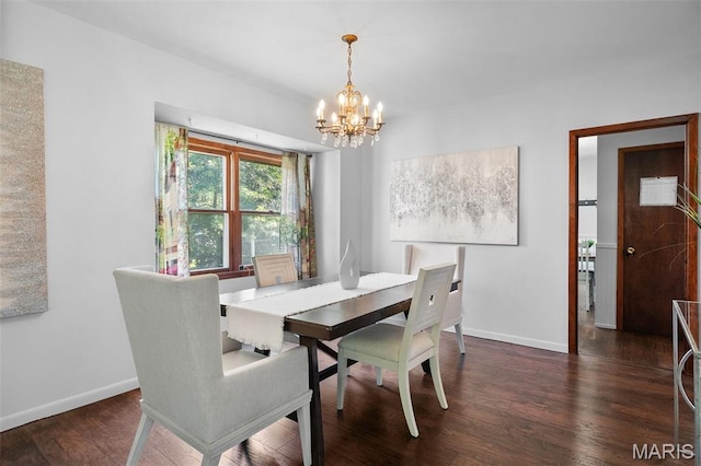 512 N Hills Dr, Saint Louis, MO 63121 - dining space featuring a chandelier and wood finished floors
