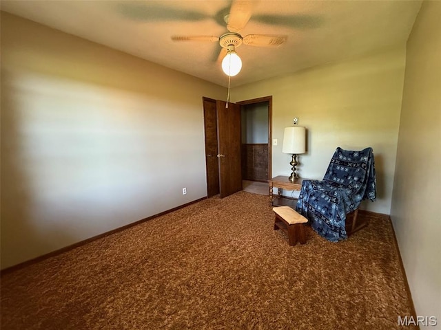 299 E 3050th Ave, Ramsey, IL 62080 - living area featuring carpet flooring and ceiling fan