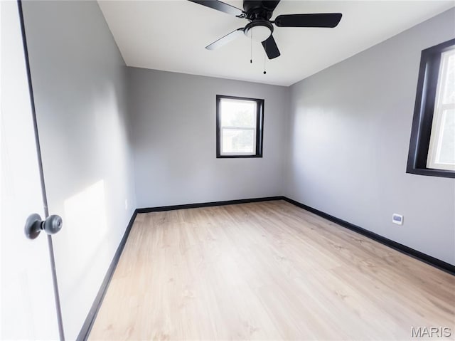 119 Freedom Dr, Belleville, IL 62226 - spare room featuring light wood-style floors and ceiling fan