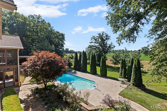 4775 S Hazel Rd, Edwardsville, IL 62025 - outdoor pool with a patio and a yard
