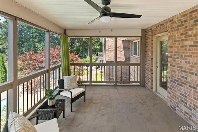 4775 S Hazel Rd, Edwardsville, IL 62025 - sunroom / solarium featuring ceiling fan
