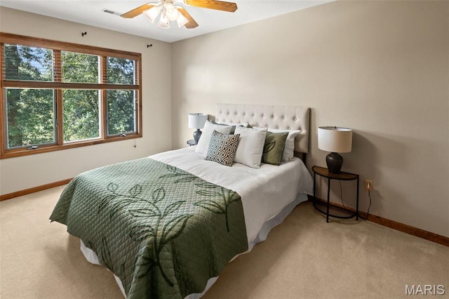 4775 S Hazel Rd, Edwardsville, IL 62025 - bedroom featuring light carpet and ceiling fan