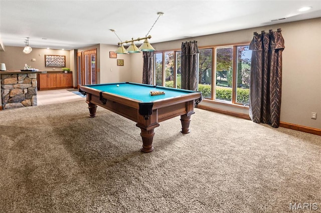 4775 S Hazel Rd, Edwardsville, IL 62025 - rec room with carpet floors and pool table