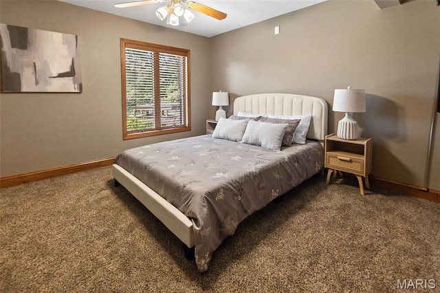4775 S Hazel Rd, Edwardsville, IL 62025 - carpeted bedroom featuring baseboards and a ceiling fan