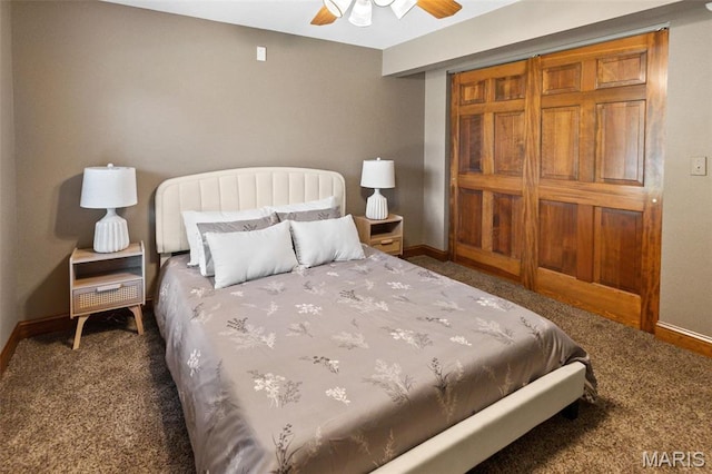 4775 S Hazel Rd, Edwardsville, IL 62025 - carpeted bedroom featuring baseboards and a ceiling fan