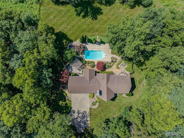 4775 S Hazel Rd, Edwardsville, IL 62025 - aerial overview of property's location featuring a pool area