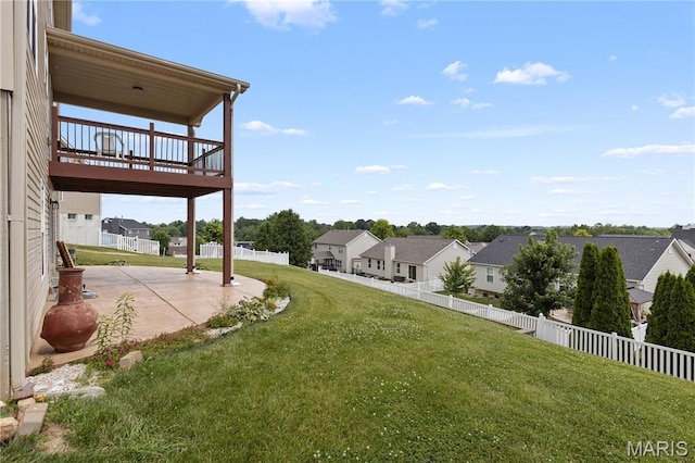 672 Berrywine Ln, Arnold, MO 63010 - fenced backyard with a patio area, a residential view, and a deck