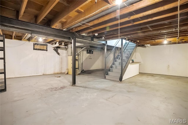 8219 Pear Ln, Saint Louis, MO 63123 - unfinished basement with stairs