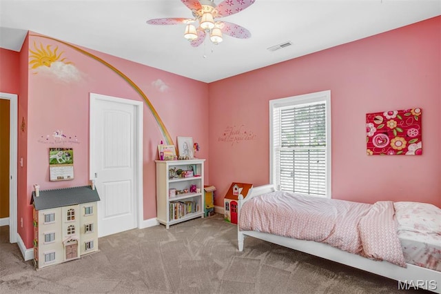 1029 Brownell Ave, Glendale, MO 63122 - bedroom featuring carpet floors and a ceiling fan
