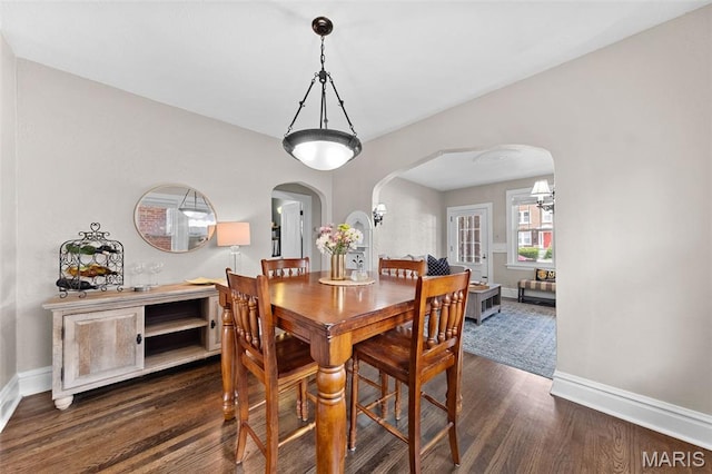 6016 Scanlan Ave, Saint Louis, MO 63139 - dining room featuring arched walkways and wood finished floors