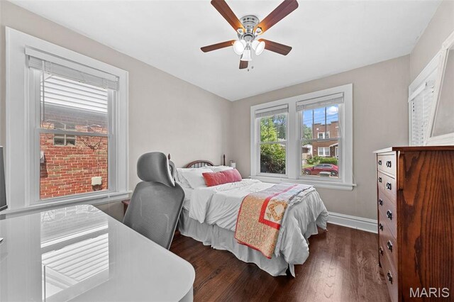 6016 Scanlan Ave, Saint Louis, MO 63139 - bedroom with wood finished floors and ceiling fan