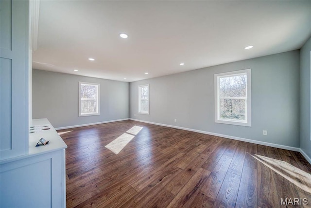 11880 County Road 3040, Rolla, MO 65401 - unfurnished living room featuring dark wood finished floors and recessed lighting
