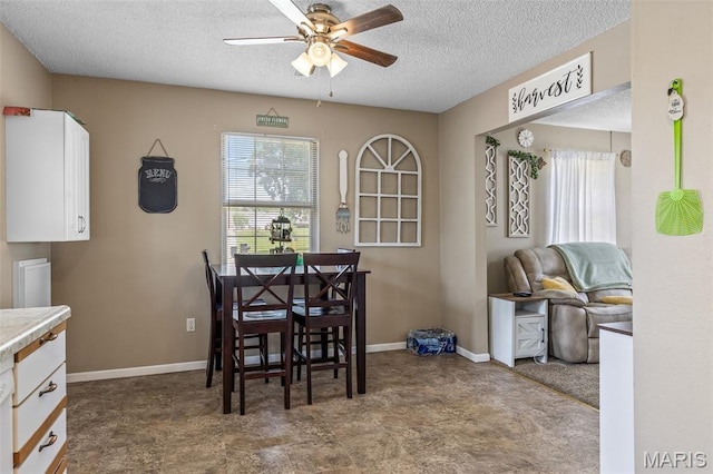 211 Congress St, Park Hills, MO 63601 - dining room featuring a textured ceiling and a ceiling fan