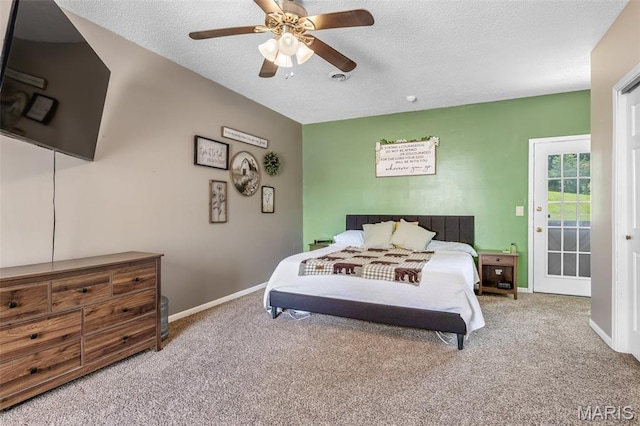 211 Congress St, Park Hills, MO 63601 - bedroom with carpet floors, a textured ceiling, and ceiling fan