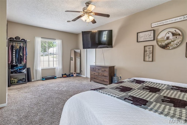 211 Congress St, Park Hills, MO 63601 - carpeted bedroom with a textured ceiling and ceiling fan
