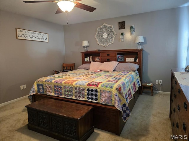 310 E 1st St, Ramsey, IL 62080 - bedroom featuring light colored carpet and a ceiling fan