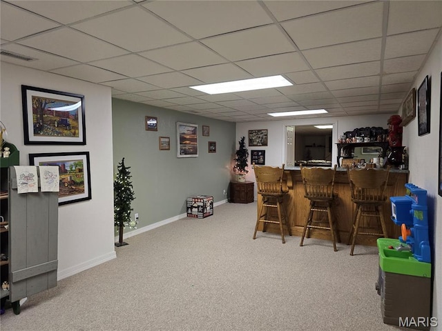 310 E 1st St, Ramsey, IL 62080 - indoor dry bar featuring carpet flooring and a drop ceiling
