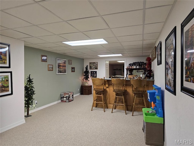 310 E 1st St, Ramsey, IL 62080 - indoor wet bar with carpet and a drop ceiling
