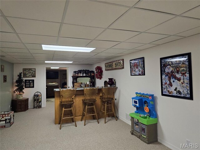 310 E 1st St, Ramsey, IL 62080 - indoor dry bar with a drop ceiling and carpet
