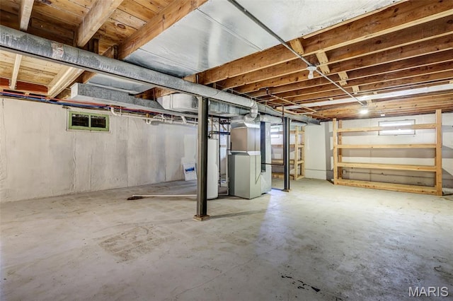 7104 Leona St, Saint Louis, MO 63116 - below grade area with heating unit and gas water heater