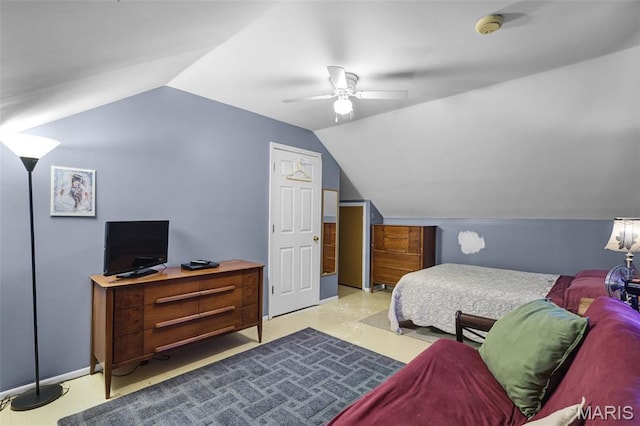 4846 S Point Rd, Washington, MO 63090 - bedroom featuring vaulted ceiling and ceiling fan