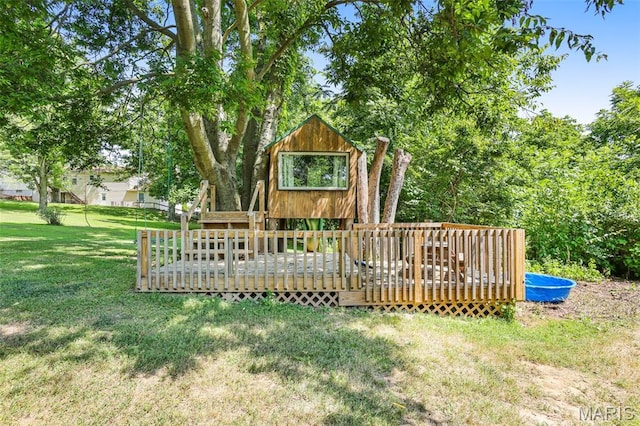 4846 S Point Rd, Washington, MO 63090 - deck featuring a yard
