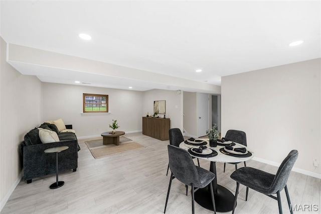 383 Messina Dr, Ballwin, MO 63021 - dining room featuring light wood-style flooring and recessed lighting
