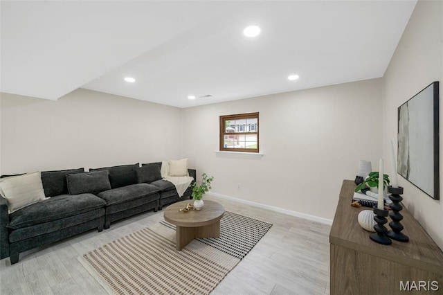 383 Messina Dr, Ballwin, MO 63021 - living area with light wood finished floors and recessed lighting