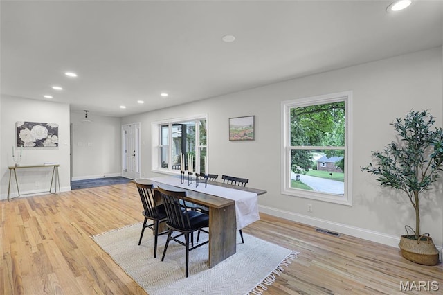 246 Leichester Cir, Ballwin, MO 63011 - dining area with recessed lighting and light wood-style floors