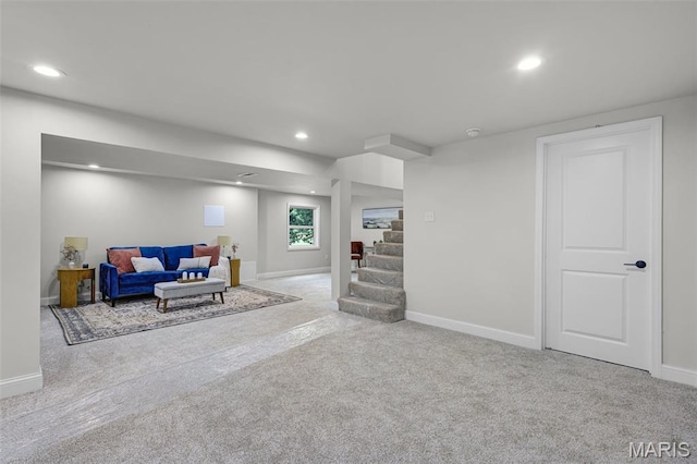 246 Leichester Cir, Ballwin, MO 63011 - living room with carpet and recessed lighting