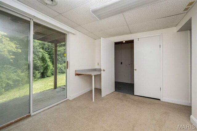 2266 Highland Hill Dr Unit F, Saint Peters, MO 63376 - unfurnished bedroom featuring access to outside, carpet flooring, and a paneled ceiling