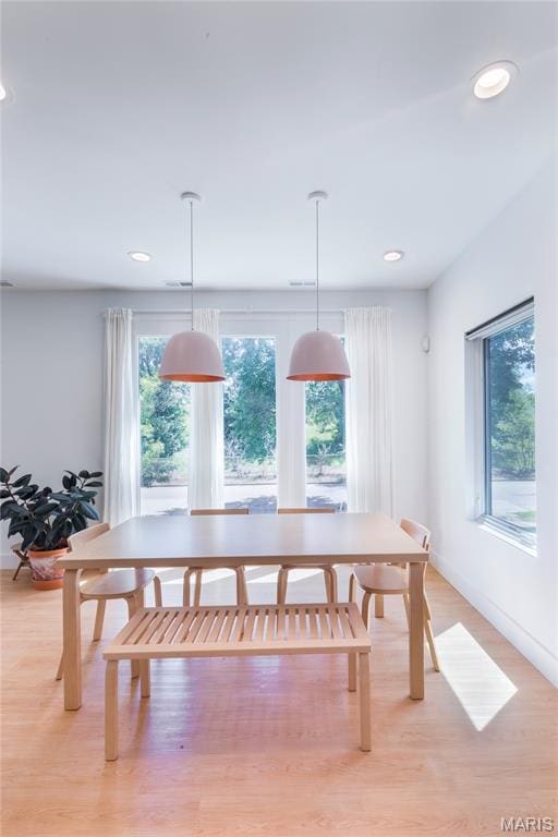 4133 Lafayette Ave, Saint Louis, MO 63110 - dining space with light wood-style floors and recessed lighting