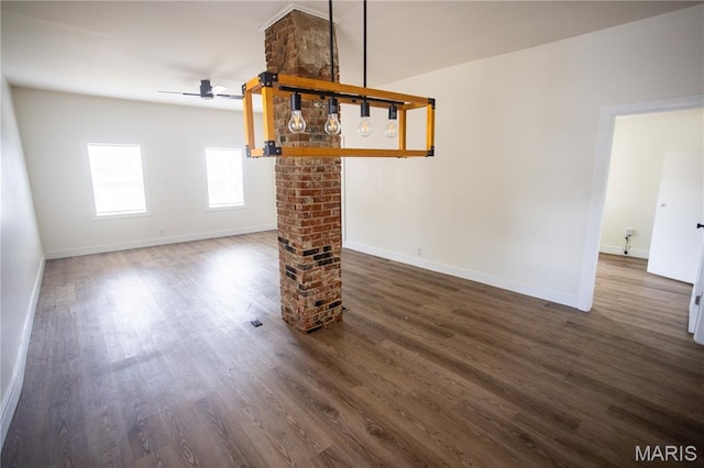 7353 Virginia Ave, Saint Louis, MO 63111 - unfurnished room featuring a ceiling fan and wood finished floors