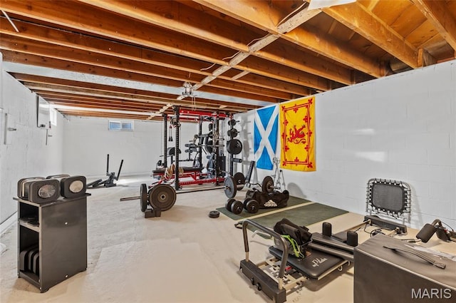 view of exercise area