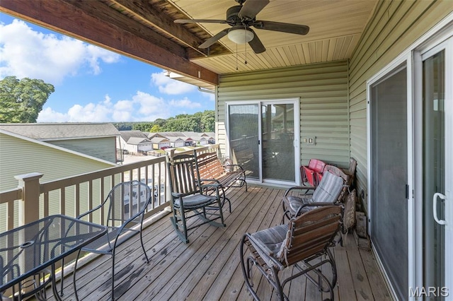 319 Timber Ridge Dr, Grafton, IL 62037 - wooden deck featuring a ceiling fan