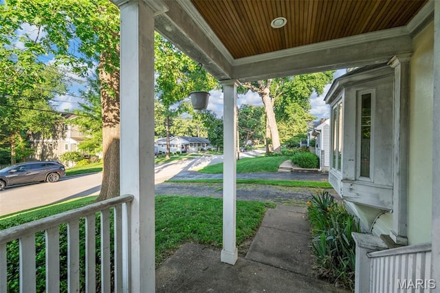 135 Oak Tree Dr, Webster Groves, MO 63119 - covered porch with a residential view