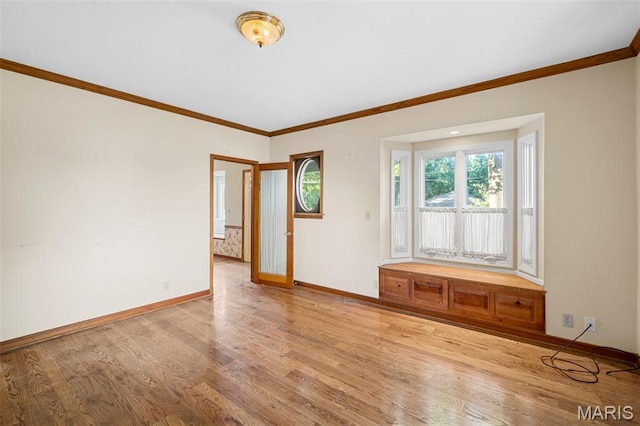 135 Oak Tree Dr, Webster Groves, MO 63119 - unfurnished room featuring light wood finished floors and crown molding